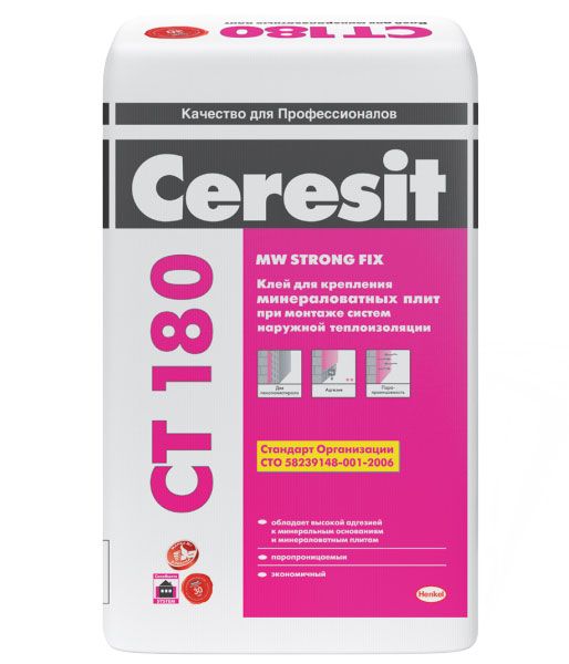 картинка Клеевая смесь для минераловатных плит Ceresit CT 180 с сайта Гипсовик