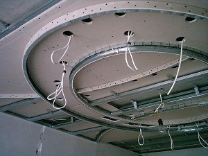 Рейки на стене до натяжного потолка