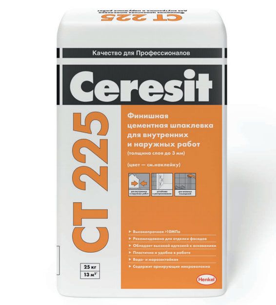 картинка Фасадная финишная шпаклёвка Ceresit CT 225 серая с сайта Гипсовик